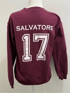 Vampire Diaries Gildan Maroon Crewneck Sweatshirt 'SALVATORE' EUC Size S